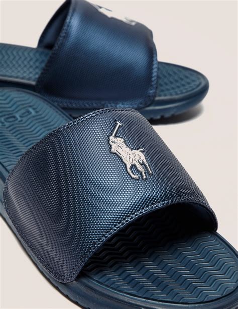 navy blue slides men.